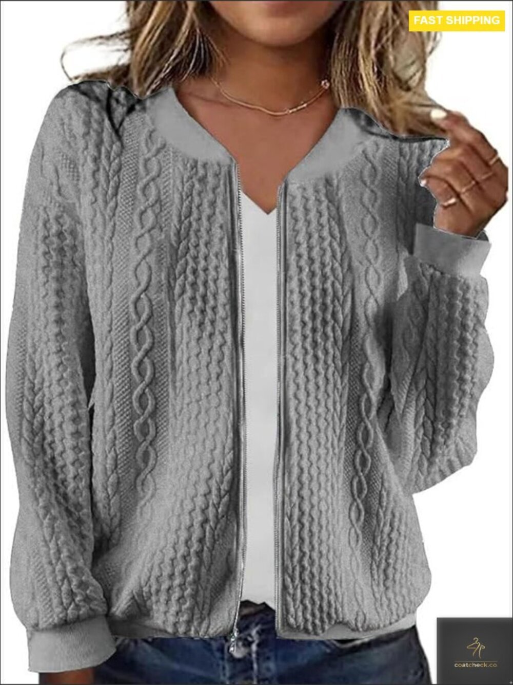 Oversized Cropped Cardigan Zip Up Sweater Soft Lightweight Y2K Chic Fall Winter